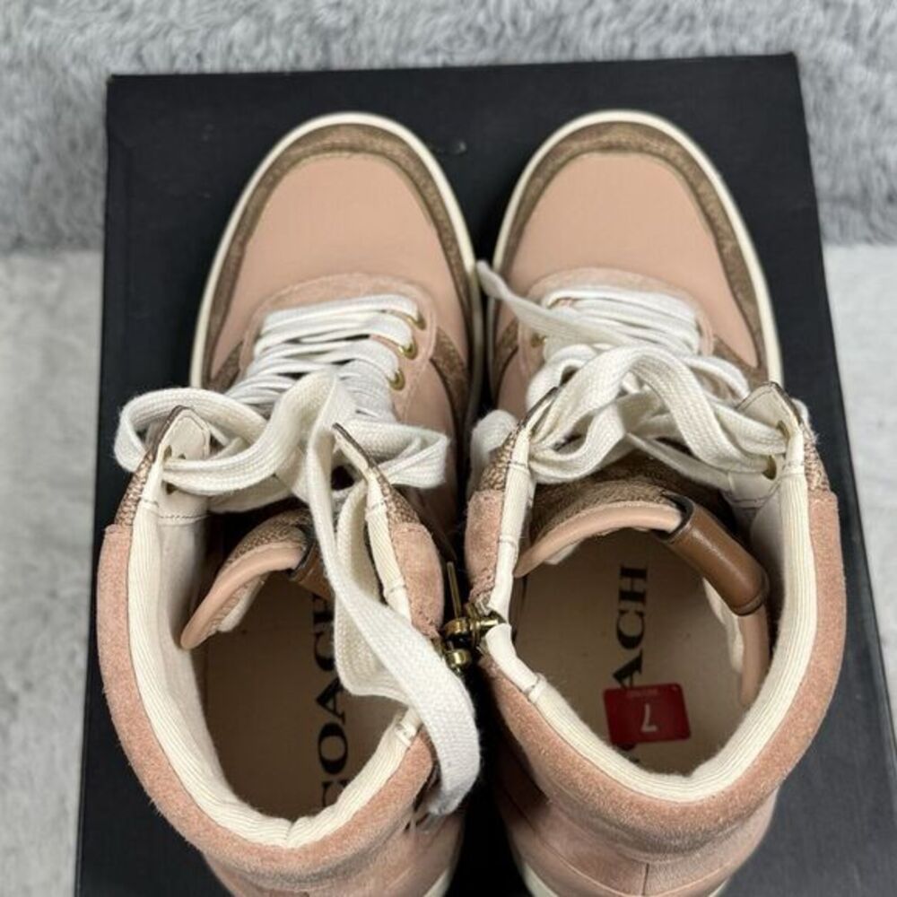 COACH Women's C220 High Top Sneakers‎ with coach patch - Size 7 - Picture 6 of 13